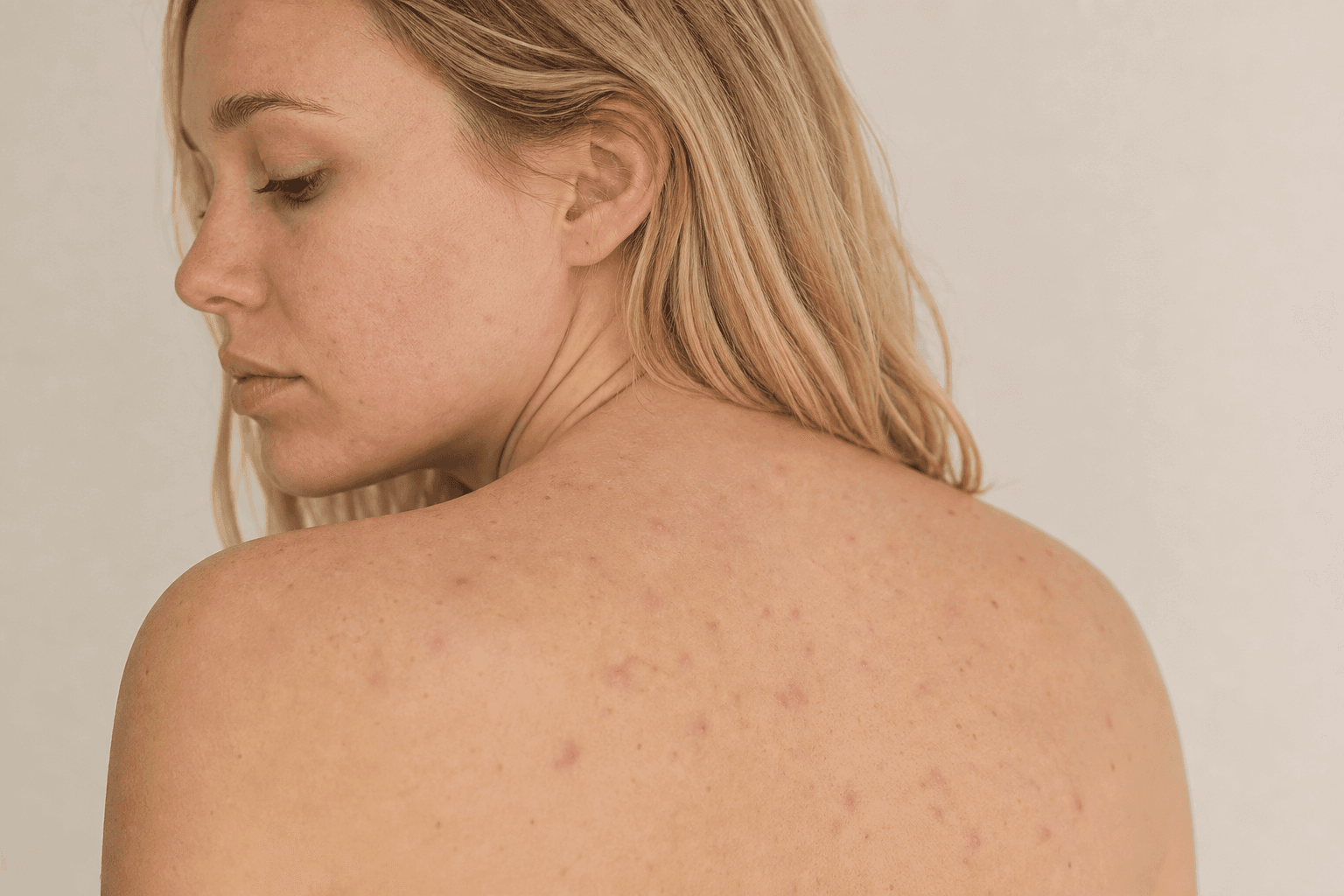 How to get rid of back acne without punishing your skin - example skin